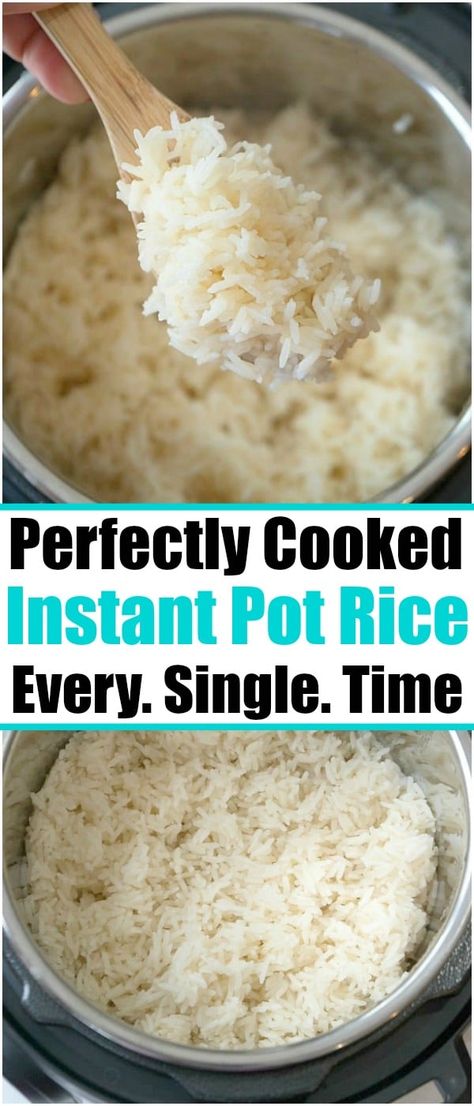 This is how to make the perfect Instant Pot white rice in your pressure cooker. How long to cook it, what liquid to use, and tips on serving the best tasting rice are here. Whether you are a beginner or use your Instant Pot daily this basic recipe will become your go to for dinner time. #instantpot #pressurecooker #whiterice #rice #howtocook #perfect via @pinterest.com/thetypicalmom Instant Pot White Rice, Rice In Instant Pot, Instant Pot Rice, White Rice Recipes, Rice Recipes For Dinner, Perfect Rice, Pot Recipes Easy, Healthy Instant Pot Recipes, Instant Pot Recipes Chicken