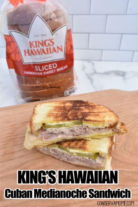 Find out how easy it is to make a Cuban Medianoche Sandwich using KING’S HAWAIIAN Sliced Bread. Medianoche Sandwich, Recipes With Bread Slices, Hawaiian Sandwiches, Quick Sandwich, Hawaiian Sweet Breads, Hawaiian Bread, Quick Sandwiches, Easy Sandwich, Easy Sandwich Recipes