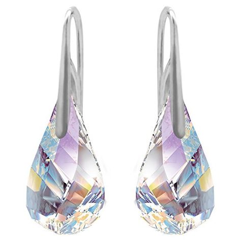 Royal Crystals "Made with Swarovski Crystals" Sterling Silver Aurora Borealis Shepherd Hook Earrings ** Want additional info? Click on the image. Crystals Elements, Iridescent Earrings, Earrings Cross, Crystals Earrings, Earrings Butterfly, Link Earrings, Garnet Earrings, Swarovski Crystal Earrings, Birthday Jewelry Gift