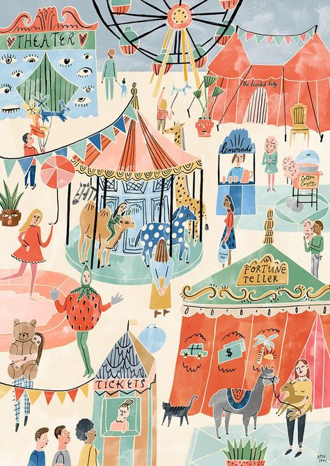 Bodil Jane, Naive Illustration, Illustration Agency, Art Et Illustration, Beautiful Posters, Art And Illustration, Cardboard Tube, Vintage Cartoon, Illustrations And Posters