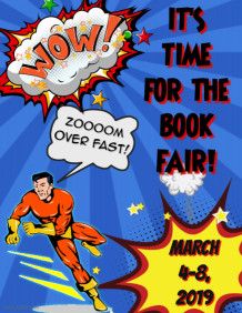 Book Fair Flyer Superhero Book Fair, Reading School, Superhero Books, School Fair, Heroes Book, Educational Games For Kids, Event Flyers, School Posters, Education Center