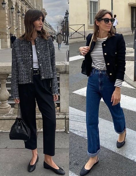 French Jacket Outfit, French Outfit Style Classy Chic, Parisian Style Work Outfit, Winter Blazer Outfits For Women Classy, French Spring Outfits Parisian Chic, Tweed Jacket Outfit Formal, Gray Tweed Blazer Outfit, Paris Outfits 2024, November Outfits 2023