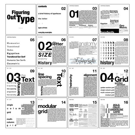 Figuring Out Type (Book on Typography) :: Behance Grid Layout Magazine, Book Designs Layout, Grid Magazine Layout, Text And Image Layout Design, Type Design Layout, Magazine Type Layout, Typography Layout Ideas, Magazine Grid Layout Design, Research Book Layout