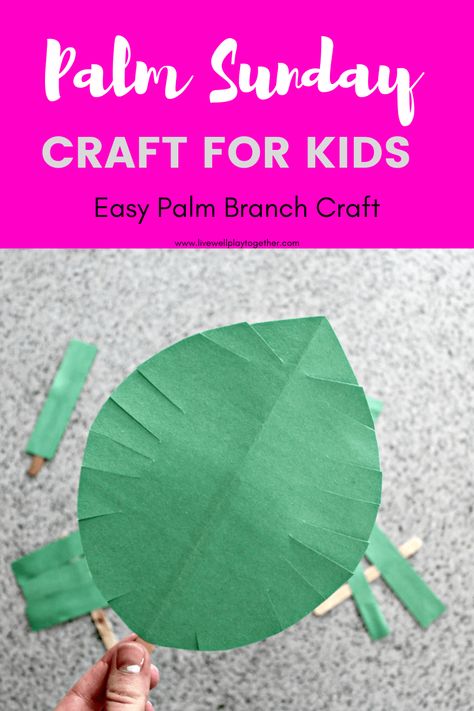 Palm Sunday Crafts: Palm Leaf Craft Two Ways - Live Well Play Together Palm Branch Craft, Palm Leaf Craft, Palm Sunday Craft, Holy Week Activities, Palm Sunday Decorations, Palm Sunday Crafts, Leaf Craft, Sunday Activities, Wooden Craft Sticks