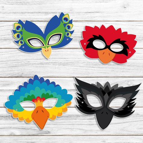 Excited to share the latest addition to my #etsy shop: BIRD Animal Masks, printable paper mask, Party Favor Pet printable costume, kid party mask, halloween costume, printable ideas for kids https://etsy.me/3nz7bjr #birthday #easter #papercraftforkids #halloweencostume Parrot Mask Diy, Diy Mask For Kids, Animals Masks For Kids Crafts, Bird Mask Kids, Paper Animals Ideas, Bird Mask Diy, Bird Mask Template, Mask Ideas For Kids, Halloween Masks Diy