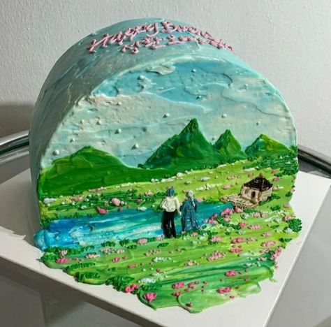 Studio Ghibli Pictures, Ghibli Cake, Ghibli Pictures, Aesthetic Elf, Studio Ghibli Party, Castle Birthday Party, Castle Birthday Cakes, Anime Cake, Howl And Sophie