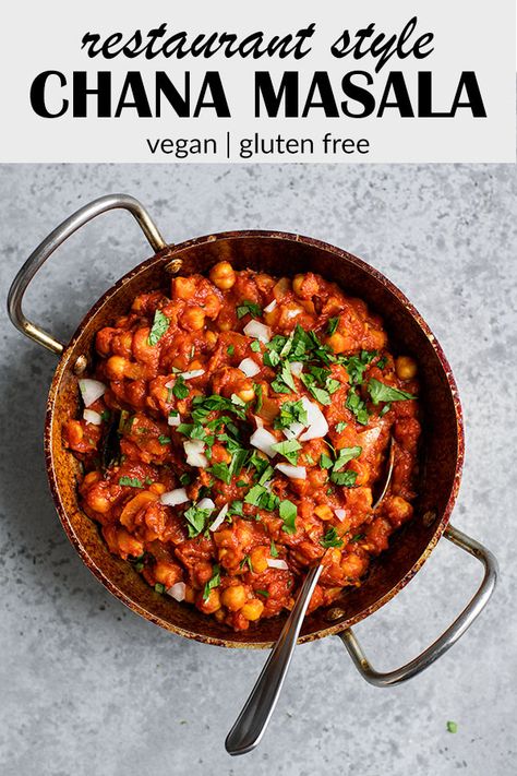 Vegan Chana Masala, Chickpea Tikka Masala, Chana Masala Recipe, Vegan Tikka Masala, Indian Side Dishes, Vegan Indian Recipes, Garlic Naan, Vegetarian Curry, Masala Recipe