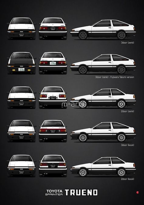 "AE86 - Toyota Sprinter Trueno" by m-arts | Redbubble Ae92 Trueno, Toyota Trueno, Trueno Ae86, Corolla Ae86, Ae86 Trueno, Ae 86, Toyota Sprinter, Toyota Ae86, Bmw Classic Cars