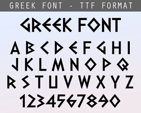 Greek Font Alphabet, Greek Letters Font, Greek Numbers, Greek Vibes, Travel Fonts, Greek Font, Silhouette Fonts, Font Bubble, Western Font