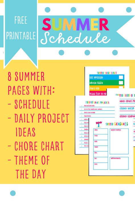 Summer Learning Schedule, Summer Schedule Printable, Kids Summer Schedule, Printable Schedule, Summer Kindergarten, Tips For Summer, Summer Calendar, Planner Schedule, Summer Planner