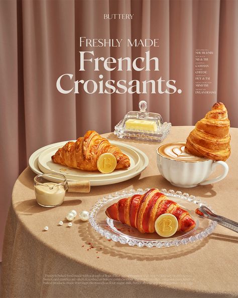 APPÉTISSANT Series | BUTTERY Cake & Cafe Cake Ads Design, Bakery Photoshoot Ideas, Cake Ads, Dessert Ad, Croissant Coffee, Cafe Poster, Food Photography Dessert, Food Photography Composition, French Cake