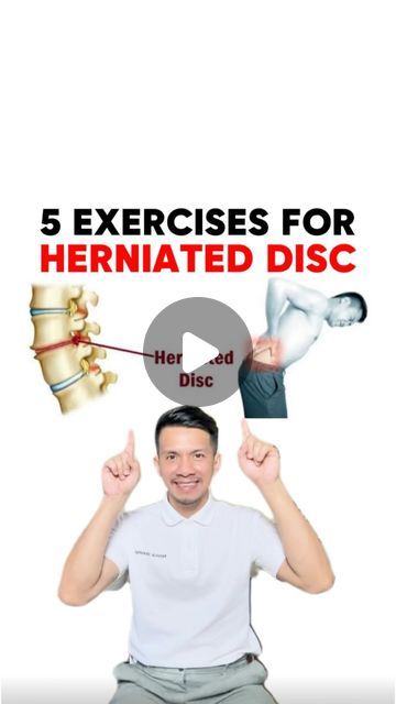 Madz Mariwa 🇵🇭 on Instagram: "5 EXERCISES FOR HERNIATED DISC!! 🤩🤩🤩 #discherniation #herniateddiscs #backpain #sciaticarelief" How To Heal Herniated Disk, Exercises For Herniated Lumbar Disc, Herniated Disk Workout, Disc Herniation Exercises, Bulging Disc Exercises, Lumbar Disc, Therapy Exercises, Rehabilitation Exercises, Disk Herniation