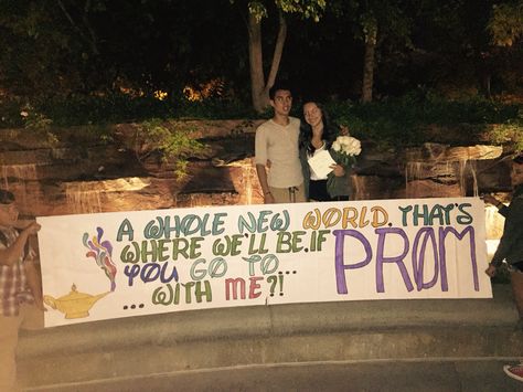 Disney themed promposal                                                                                                                                                                                 More Disney Dance Proposal, Disney Prom Proposal, Disney Promposal Ideas, Disney Hoco Proposals, Disney Promposal, Prom Posals, Dance Asks, Cute Promposals, Dance Proposals