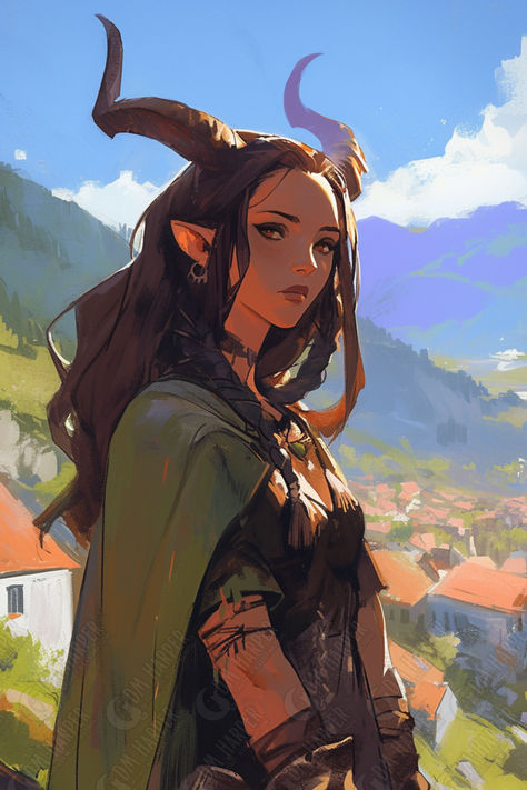 Tiefling Ranger/Druid Tiefling Ranger Female, Dnd Tiefling Druid, Npc Pfp, Grey Tiefling, Tiefling Druid Female, Teifling Dnd Art, Fire Druid, Tiefling Girl, How To Play Dnd