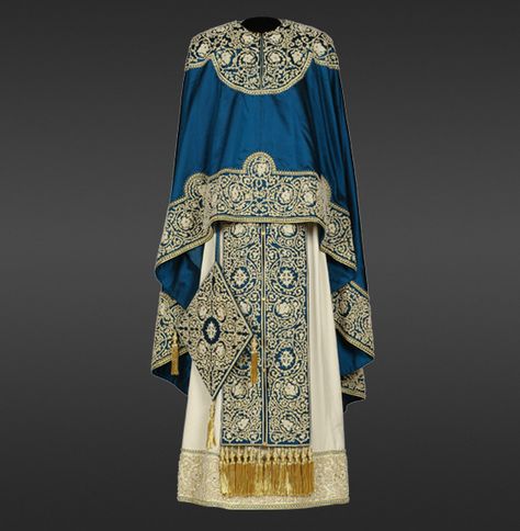 Medieval Fantasy Clothing, Byzantine Fashion, Clergy Women, Ecclesiastical Vestments, Liturgical Vestments, Nativity Costumes, Orthodox Priest, Men Costume, Beadwork Embroidery