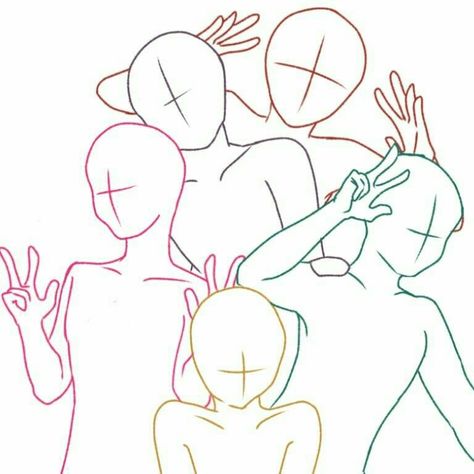 5 Characters Drawing Base, Drawing Of 5 Friends, Squad Drawing Base Group Of 5, Group Of 5 Reference, 5 Friends Drawing Base, Drawing 5 Friends, 5 People Template, 5 Base Drawing, Group Of 3 Drawing