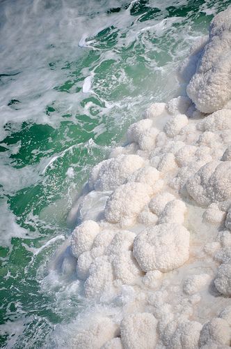 The Dead Sea's salty coast Seabed Photography, Rough Ocean Aesthetic, Ocean With Rocks Aesthetic, Dead Sea Mud, Moorish Architecture, Dead Sea Salt, Dead Sea, Beautiful Locations Nature, Holy Land