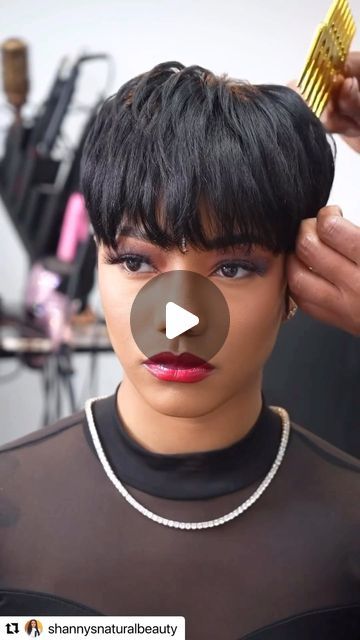 Bowl Pixie Haircut, Bowl Haircut Women Black, Mushroom Pixie Cut Black Women, Bowl Cut For Women, Short Pixie Cuts For Black Women, Bald Baddie, Bowl Cut Black Women, Mushroom Cut Black Women, Black Hair Pixie Cut