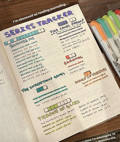 series tracker bujo Series Tracker, Book Reading Journal, Bullet Journal Ideas Templates, Bullet Journal Mood Tracker Ideas, Bullet Journal Hacks, Fantasy Books To Read, Scrapbook Book, Book Annotation, Bullet Journal Design Ideas