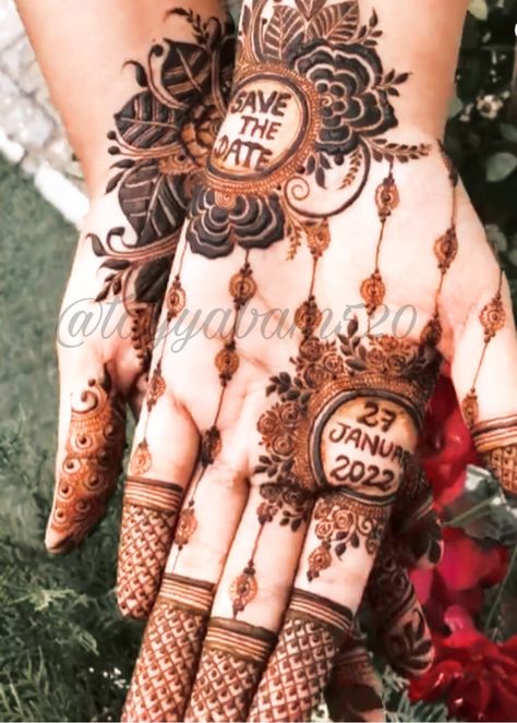 Engagement Special Mehndi, Save The Date Mehndi Design, Mehndi Designs For Marriage, New Mehndi Designs Unique Back, Engagement Mehndi Designs Unique, Mahendiii Design, New Mehndi Designs 2023, New Mehndi Designs Images, 2023 Mehndi