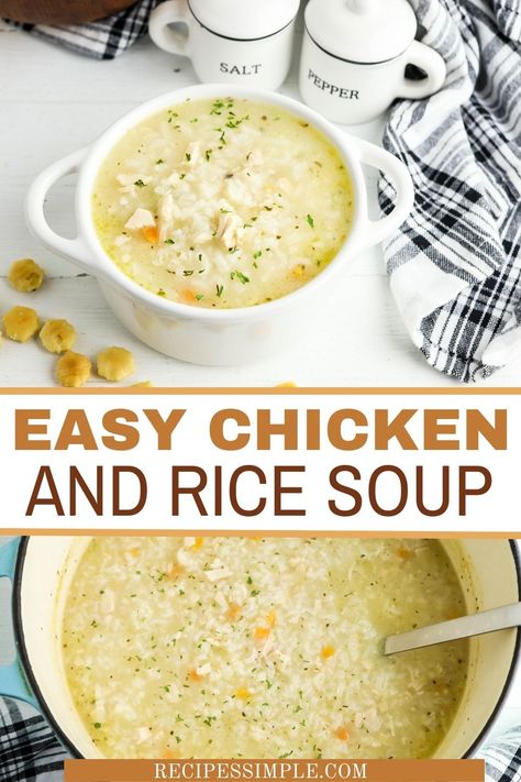 Large soup pot with chicken and rice soup and a serving of chicken rice soup in white soup bowl. Chicken Wild Rice Soup Panera, Wild Rice Soup Panera, Panera Bread Copycat, Soup Panera, Chicken And Wild Rice Soup, Wild Rice Soup Recipes, Chicken Wild Rice, Creamy Soup Recipes, Chicken Wild Rice Soup