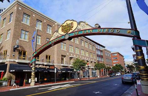 San Diego's Gaslamp Quarter San Diego Gas Lamp District, San Diego Gaslamp, Dream Location, Moving To San Diego, Coronado Island, San Diego Travel, Gas Lamp, San Diego Real Estate, Downtown San Diego