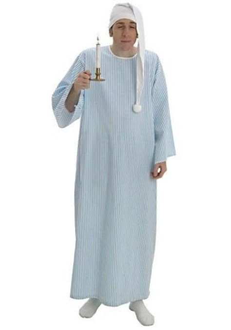 Guy in Striped Nightcap, Nightgown & Candle Stick Holder Costume | Nightcap, Nightgown & Candle Stick Holder | Know Your Meme Sleep Outfit, Sleeping Gown, Funny Poses, 웃긴 사진, Poses References, Night Cap, Night Out Dress, Pose Reference Photo, Night Outfits