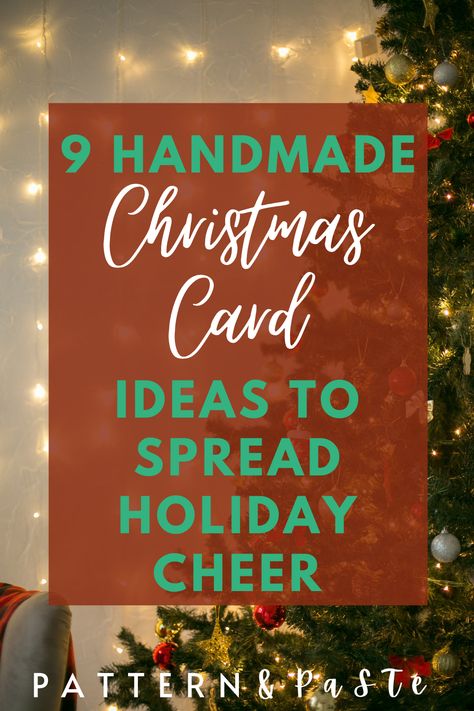 Looking to make some last minute handmade Christmas cards ideas? Check out this post from Pattern and Paste to get the best DIY Christmas card ideas to make at home. #handmadechristmascards Christmas Card Layouts Templates, Elegant Christmas Cards Handmade Ideas, Quick Christmas Cards, How To Make Greeting Cards, How To Make Christmas Cards, Homemade Christmas Cards Cardmaking, Handmade Christmas Cards Ideas Creative, Home Made Cards Ideas, Diy Christmas Cards Handmade Simple