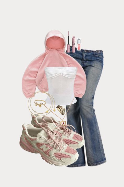 Outfit Ideas For School Spring, Outfit With Flare Jeans, Outfit Ideas For School Summer, Casual Date Outfit Summer, Everyday Outfits Casual, Outfits With Flares, Casual Date Outfit, Fashion Outfits Spring, Pink Girl Outfits