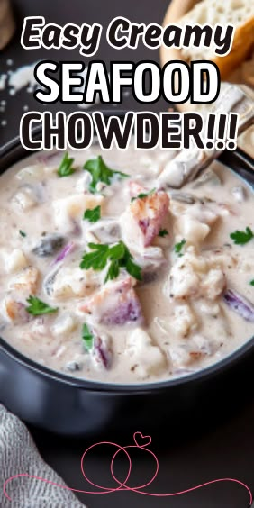 Seafood Chowder With Scallops, Crab And Shrimp Chowder Recipes, Corn And Seafood Chowder, New England Seafood Chowder, Instant Pot Seafood Chowder, Seafood Chowder Recipe Easy, Oyster Chowder Recipes, Slow Cooker Seafood Chowder, Clam Chowder Recipe New England Easy