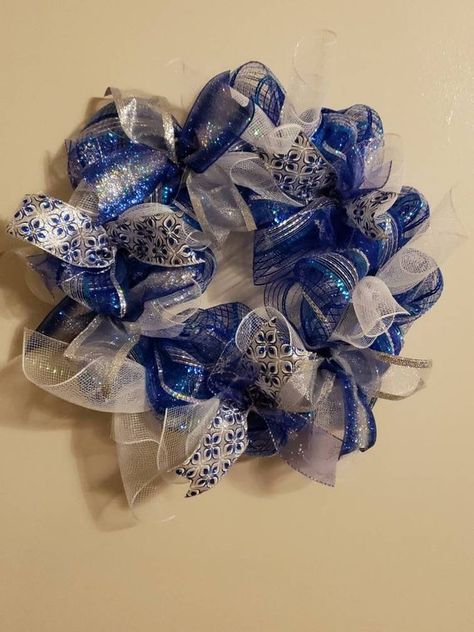 Check out this item in my Etsy shop https://www.etsy.com/listing/650691479/christmas-wreath Christmas Blue And Silver, Christmas Wreaths 2022 With Blue, Blue Silver And White Christmas Wreath, White Deco Mesh Wreath, Silver With Blue Christmas Wreath, Blue Wreath Cross With Love And Snowflake, Mesh Wreath Christmas, Blue Snowflake Wreath, Blue Christmas Tree Decorations