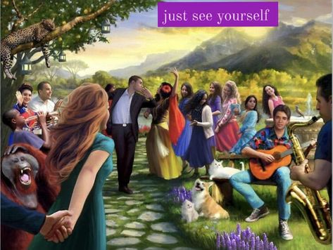 Jw Paradise Pictures, Paradise Scenes Jw, Jw Pictures Paradise Earth, Jw Paradise, Jw Best Life Ever, Father's Day Painting, Best Life Ever Jw, Jehovah Paradise, Spiritual Ideas