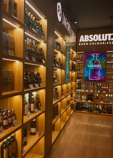 Liquor Shop Interior Design, Liquor Store Ideas Small Spaces, Liquor Store Business, Luxury Liquor Store, Wine Shop Interior Design Liquor Store, Wine Store Design Shop Interiors, Liquor Store Aesthetic, Liquor Shop Design, Bar Display Design