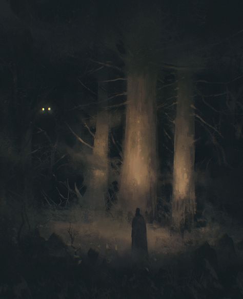 Horror Aesthetics, Forest Horror, Haunted Woods, Forest At Night, Nightmares Art, Cosmic Horror, Scary Art, Creepy Art, Into The Woods