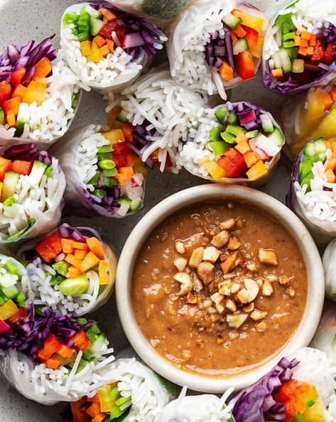 Essen, Thai Summer Rolls, Thai Rolls, Summer Rolls Recipe, Rice Paper Wrappers, Lazy Cat Kitchen, Cat Kitchen, Egg Plant, Small Cucumber