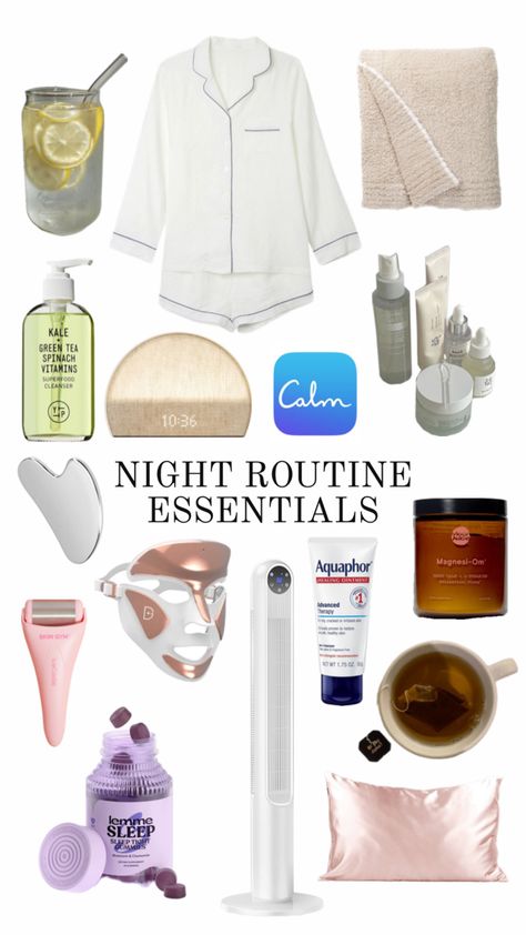 How to get the best nights sleep!! Simple Nighttime Skincare Routine, Night Care Aesthetic, Night Selfcare Aesthetic, Relaxing Vacation Ideas, Sleep Essentials, Sleep Products, Nightly Routine, Sleep Habits, Night Time Skin Care Routine