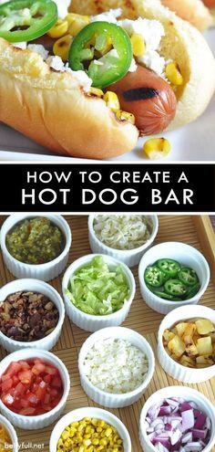 Create a fun and varied Hot Dog Bar with all your favorite add-ons for the best summer grilling party! #hotdogpartybar #summerentertainingfood #grilledhotdogs #spiralcuthotdogs Hot Dog Bar Toppings, Summer Grill Party, Grilling Party, Summer Entertaining Recipes, Hot Dog Party, Party Food Bars, Toppings Bar, Grilling Hot Dogs, Hot Dog Toppings