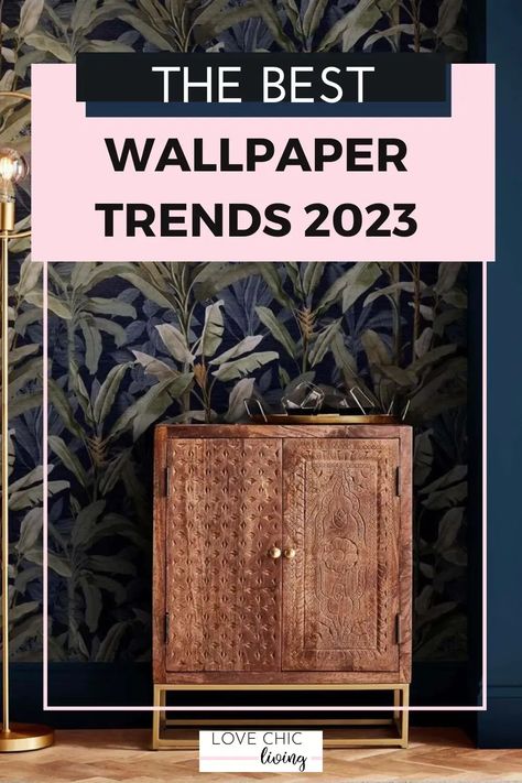 Statement Bedroom Wallpaper, Wallpaper 2023 Interior Design, Amazing Bathroom Wallpaper, Wallpaper Trends 2023 Powder Room, Wallpaper Feature Bedroom Wall, Wallpaper For Lounge Living Rooms, 2023 House Decor Trends Living Room, Contemporary Powder Room Wallpaper, Best Wallpaper 2023