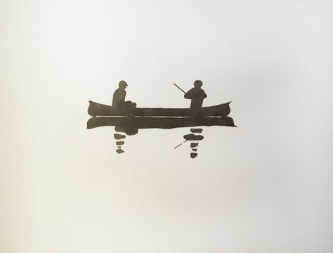 Small Nature Tattoo, Boat Tattoo, Biblical Tattoos, Wood Canoe, Alex Katz, Canoe Paddle, Tattoo Now, Minimalist Drawing, Cute Tiny Tattoos