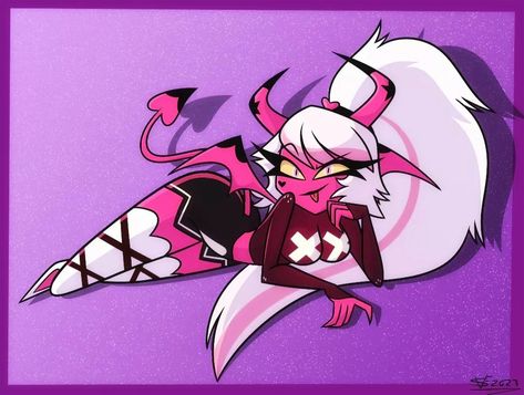 Verosica Mayday, Cute Demon, Arcee Transformers, Verosika Mayday, Rainbow Fan, Minecraft Anime, Who Asked, Monster Concept Art, Vivziepop Hazbin Hotel