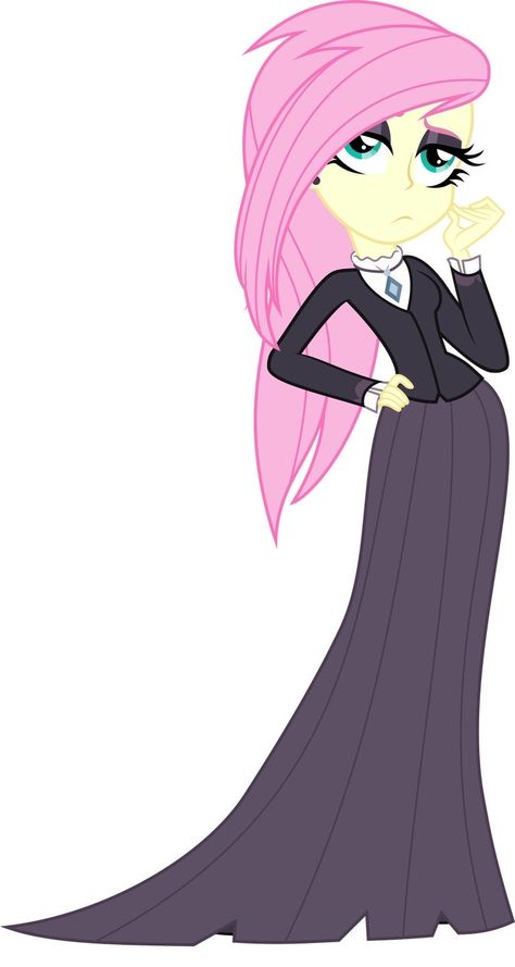 Flutterbat Human, Goth Fluttershy, Fluttershy Cosplay, Shop Uniform, Fluttershy Human, Mlp Fluttershy, Sci Twi, Human Base, My Little Pony Collection