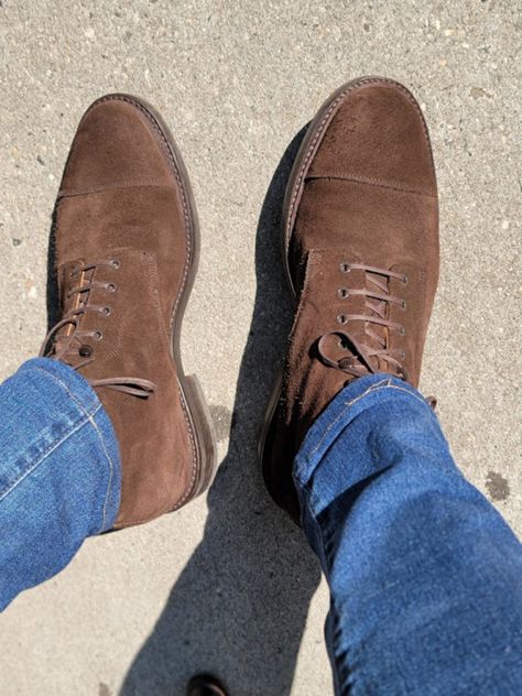 The Brown Suede Derby Boot Sneakers Outfit Men, Suede Oxfords, Oxford Boots, Brown Suede Boots, Vintage Boots, Sneakers Outfit, Derby Shoes, Suede Boots, Brown Suede