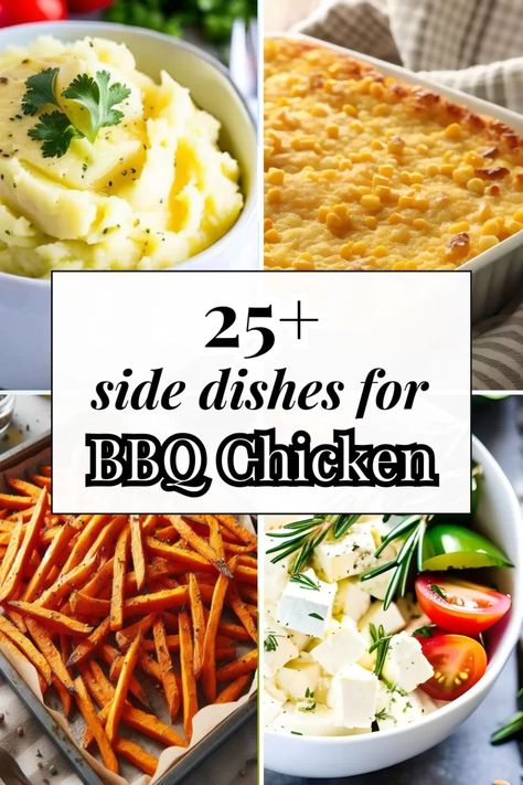 25+ Best Side Dishes For BBQ Chicken - Zesty Limes Bbq Chicken And Sides, Best Side Dishes For Bbq, Sides For Bbq Chicken, Bbq Chicken Side Dishes, Bbq Chicken Sides, Quick And Easy Weeknight Dinners, Potato Fries Baked, Grilled Romaine Salad, Sides For Chicken