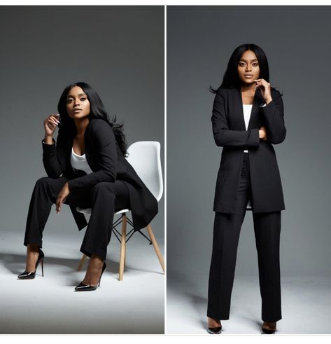 Female Ceo Headshots, Powerful Boss Women Aesthetic, Ceo Women Photoshoot, Business Outfit Photoshoot, Poses For Boss Lady, Business Photoshoot Ideas Women Classy, Boss Poses For Women, Business Headshots Black Women, Business Woman Poses