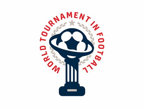 World tournament in football by Tick ϟ Style Sports Tournament Logo, Football Tournament Logo, Tournament Logo, Football Event, Football Logo Design, Football Cups, Soccer Tournament, Sport Logos, Chess Club