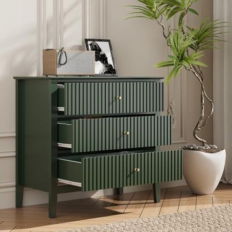 Amazon.com: May in Color Green 3 Drawer Dresser, Painted 30 Inch Tall Wood Nightstand with Storage, Wide Modern Chest of Drawers with Ball Bearing Slide for Bedroom Hallway Living Room Entryway Office : Home & Kitchen Slide Bedroom, Green Bedroom Furniture, Green Nightstands, Nightstand With Storage, Colorful Dresser, Dresser Painted, Green Dresser, Wide Chest Of Drawers, Chest Of Drawers Bedroom