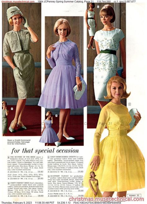 Decade Outfits, Catalog Clothes, 1964 Fashion, 1960s Women, 1960s Fashion Women, Vintage Outfit Inspiration, Housewife Dress, 60’s Fashion, 1960’s Fashion