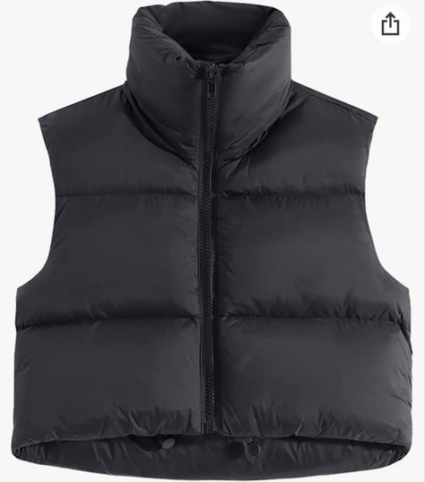 - Lightweight padded cropped vest woth high collar - More colors available Puff Vest, Padded Vest, Amazon Favorites, Brown Vest, Black Puffer Vest, Cropped Vest, Casual Vest, Black Puffer, Black Vest