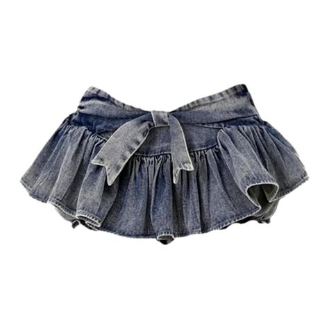 Ultra short pleated jean skirt - W27 / Blue Summer Gyaru, Denim Ruffle Skirt, Trendy Denim Jacket, Y2k Denim Skirt, Mini Jeans, Ruffles Skirt, Japanese Y2k, Pleated Denim Skirt, Fit Y2k