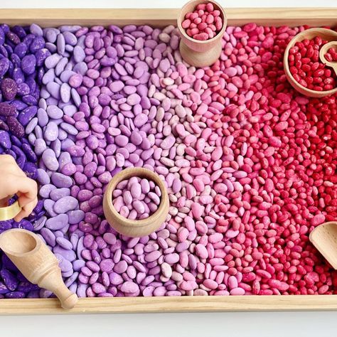 Montessori, Large Sensory Bin Ideas, Butterfly Pasta, Provocation Ideas, Colored Salt, Sensory Materials, Sensory Tables, Sensory Kids, Diy Toddler Toys